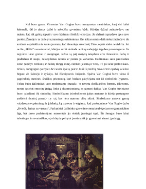 Modernizmo link simboliškumas ir ekspresija V. van Gogho kūryboje. Paveikslėlis 8