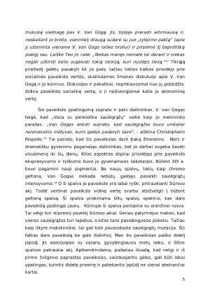 Vincent van Gogh „Vaza su penkiolika saulėgrąžų“. Paveikslėlis 5