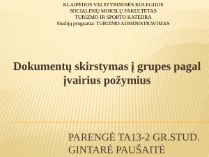 Dokumentų skirstymas į grupes pagal įvairius požymius. Paveikslėlis 1