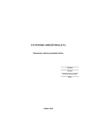 Gyvenimo aprašymas (CV). Paveikslėlis 1