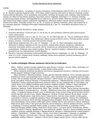Graikų literatūros kurso klausimai