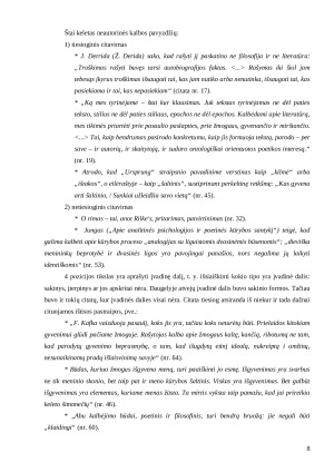 Konkretaus teksto citatų analizė (V. Daujotytės „Literatūros filosofijoje“). Paveikslėlis 8