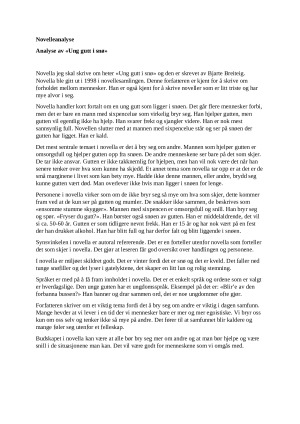 Novelleanalyse Analyse av «Ung gutt i snø». Paveikslėlis 1