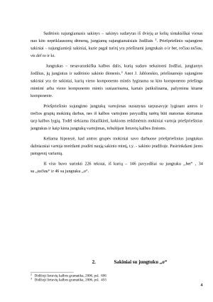 Priešpriešinis sujungimas  užsienio studentų besimokančiųjų lietuvių kalba tekstuose. Paveikslėlis 4