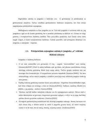 Priešpriešinis sujungimas  užsienio studentų besimokančiųjų lietuvių kalba tekstuose. Paveikslėlis 5