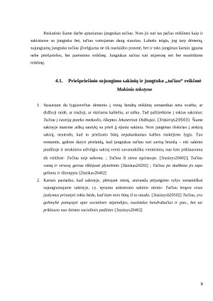 Priešpriešinis sujungimas  užsienio studentų besimokančiųjų lietuvių kalba tekstuose. Paveikslėlis 9