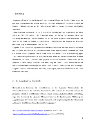 Das Humanitätsideal in der Iphigenie. referatas. Paveikslėlis 2