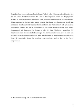 Eine vergleichung von partizipien in litauische und deutsche sprachen in dem roman ,,mobile röntgenstationen’’ von j. kunčinas. Paveikslėlis 5