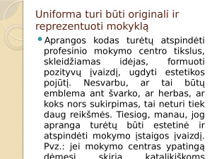 Estetikos svarba teikiant poilsio paslaugas “Aprangos kodas profesinio mokymo įstaigoje”. Paveikslėlis 6