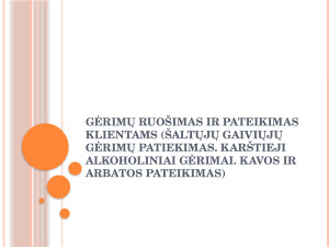 Gėrimų ruošimas ir pateikimas klientams (Šaltųjų gaiviųjų gėrimų patiekimas. Karštieji alkoholiniai gėrimai. Kavos ir arbatos pateikimas). Paveikslėlis 1