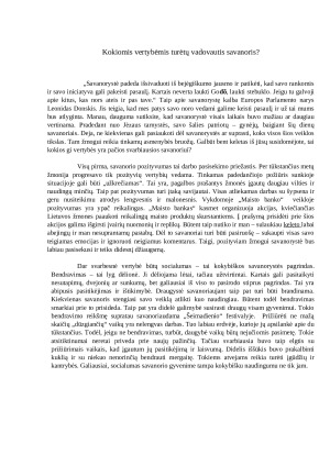 Kokiomis vertybėmis turėtų vadovautis savanoris. Paveikslėlis 1