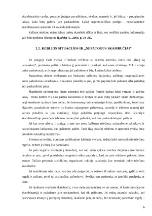 Pokalbiai telefonu. Paveikslėlis 6