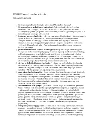 Įvadas į gamybos inžineriją. Egzamino klausimai