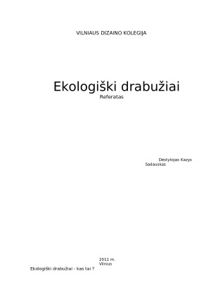 Ekologiški drabužiai. Paveikslėlis 1