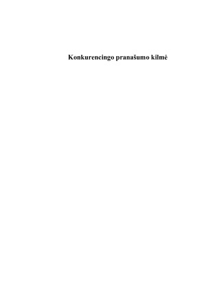 Konkurencingo pranašumo kilmė. Paveikslėlis 1