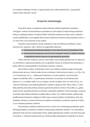 Konkurencingo pranašumo kilmė. Paveikslėlis 8