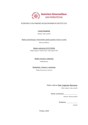 Mados psichologija fotomodelių tipažų aprašai ir kurso svarba