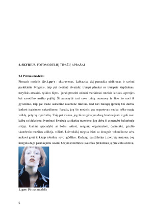 Mados psichologija fotomodelių tipažų aprašai ir kurso svarba. Paveikslėlis 5