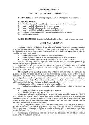 Apykaklių konstrukcijų sudarymas