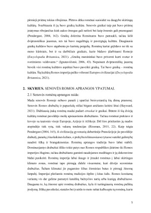 Senovės Romos išvaizdos kultūros ypatumai ir reikšmė visuomenei. Paveikslėlis 5