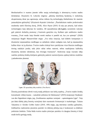 Tvaraus verslo modeliai mados industrijoje (2). Paveikslėlis 3