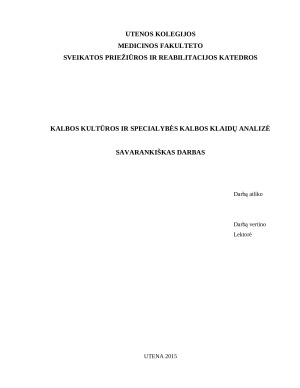 Kalbos kultūros ir specialybės kalbos klaidų analizė