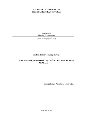 LNK laidos „Diagnozė valdžia“ kalbos klaidų analizė