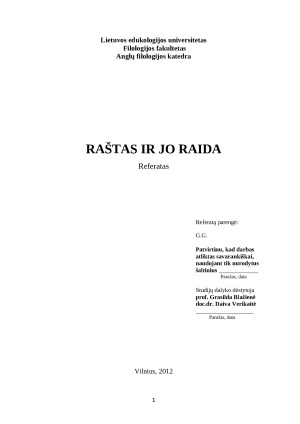Raštas ir jo raida. Paveikslėlis 1