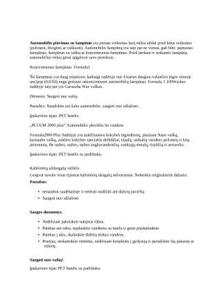 Automobilių priežiūros prekės, jų pasirinkimas bei ženklinimas. Paveikslėlis 9