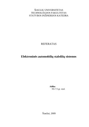 Elektroninės automobilių stabdžių sistemos