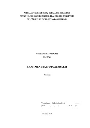 Skaitmeniniai fotoaparatai. Paveikslėlis 1