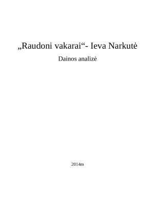 „Raudoni vakarai“- Ieva Narkutė. Paveikslėlis 1
