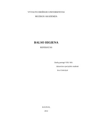 Balso higiena. Paveikslėlis 1