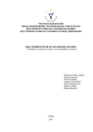 G&G sindikatas ir jų atliekama muzika. Paveikslėlis 1