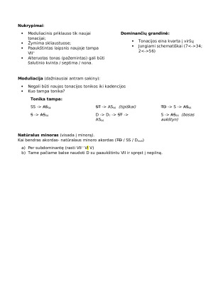Harmonijos tipiškos slinktys, nukrypimai ir moduliacijos. Paveikslėlis 2
