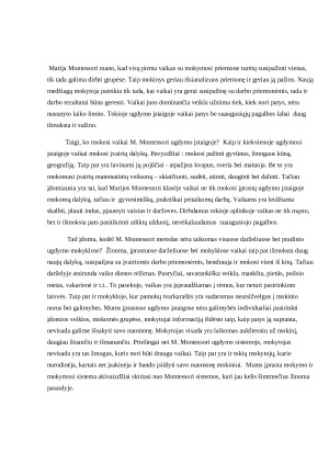 M. Montessori ugdymo sistema. Paveikslėlis 3