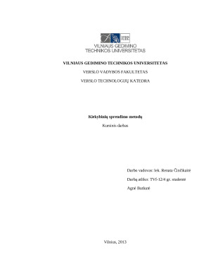 Kiekybinių sprendimo metodų kursinis darbas