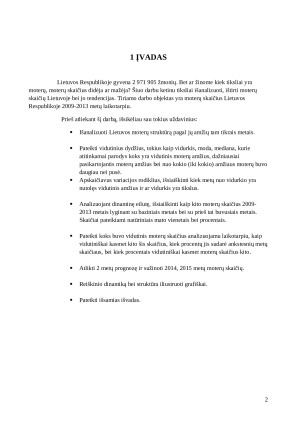 Moterų skaičiaus Lietuvoje statistinis tyrimas. Paveikslėlis 2