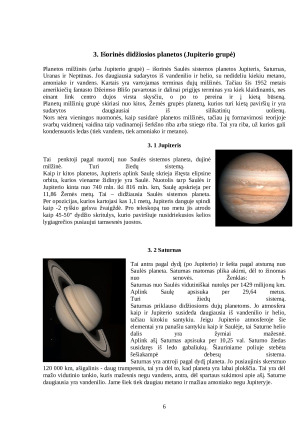 Saulės sistema: Jupiterio ir Žemės grupių planetos. Paveikslėlis 6