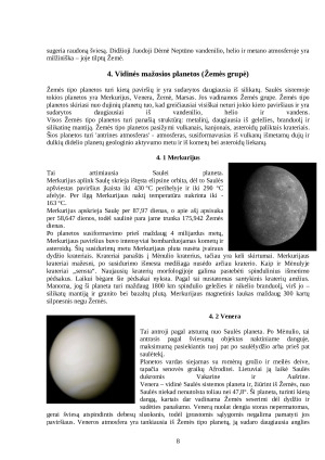 Saulės sistema: Jupiterio ir Žemės grupių planetos. Paveikslėlis 8