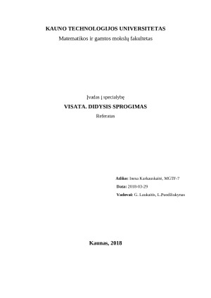 Visata, didysis sprogimas. Paveikslėlis 1