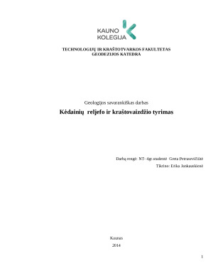 Kėdainių  reljefo ir kraštovaizdžio tyrimas. Paveikslėlis 1