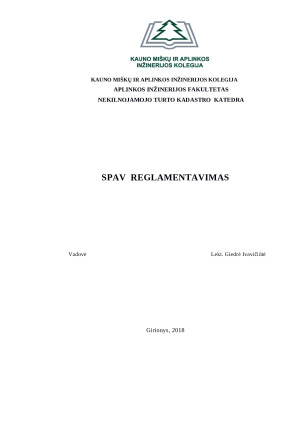 SPAV reglamentavimas. Paveikslėlis 1