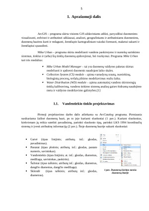 Vandentiekio tinklų projektavimas mike Urban ir ArcGIS programomis. Paveikslėlis 6