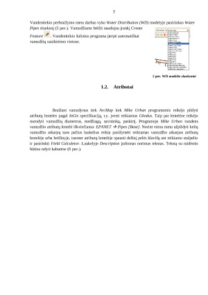 Vandentiekio tinklų projektavimas mike Urban ir ArcGIS programomis. Paveikslėlis 8