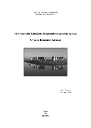 Gyvulio klinikinis tyrimas