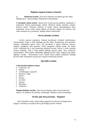 Gyvulio klinikinis tyrimas. Paveikslėlis 8