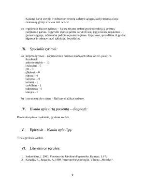 Gyvulio klinikinis tyrimas. Paveikslėlis 9