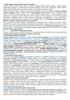 Gyvūnų fiziologijos paruoštukė