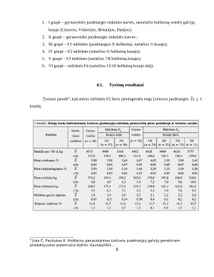 Holšteinų veislės galvijų panaudojimas didinant Lietuvos juodmargių ir Lietuvos žalųjų produktyvumą. Paveikslėlis 8